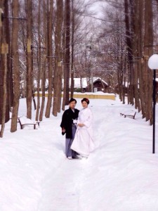 雪の中での前撮りin軽井沢